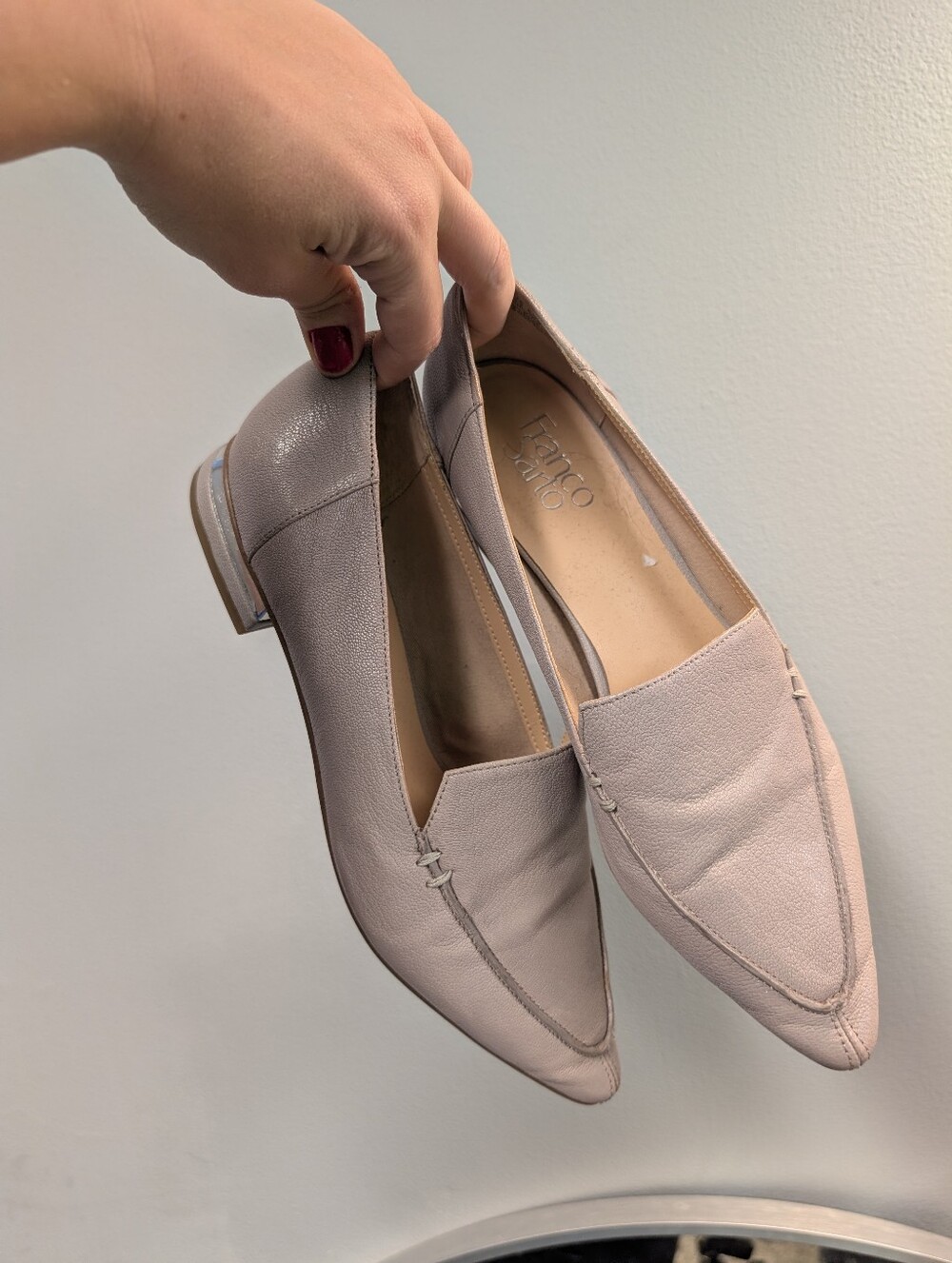 Franco Sarto Women's Blush Leather Pointed Slip-On Loafers